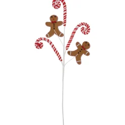Hot 28" Gingerbread and Candy Cane Swirls Christmas Spray Sprays, Picks & Branches