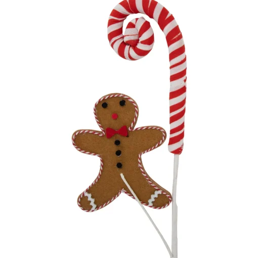 Hot 28" Gingerbread and Candy Cane Swirls Christmas Spray Sprays, Picks & Branches