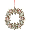 Online 4.5" Gingerbread Snowflake Wreath Christmas Ornament Gingerbread