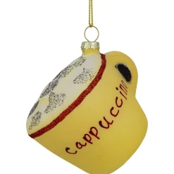 Sale 4" Glittered Cappucino Glass Christmas Ornament Food & Beverage