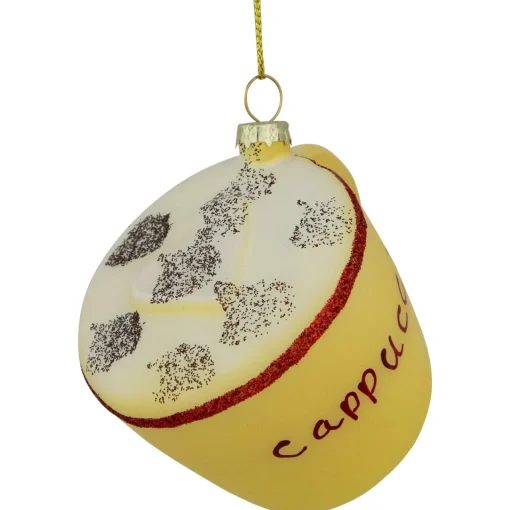 Sale 4" Glittered Cappucino Glass Christmas Ornament Food & Beverage