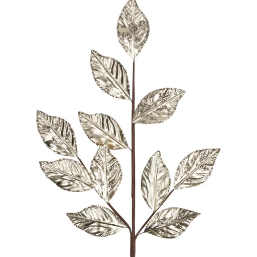 New 25.5" Glittered Champagne Gold Leaves Christmas Spray Sprays, Picks & Branches
