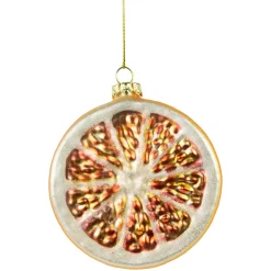Clearance 3.5" Glittered Orange Slices Christmas Ornament Food & Beverage