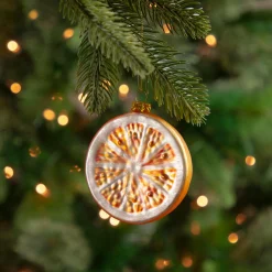 Clearance 3.5" Glittered Orange Slices Christmas Ornament Food & Beverage