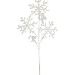 28.5" Glittered White Snowflake and Reindeer Christmas Spray Sprays, Picks & Branches