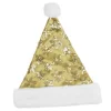 Outlet 21" Gold and White Sequin Snowflake Christmas Santa Hat Costume Accessory - Medium Costumes