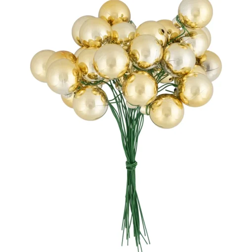 Best 6.75" Gold Shatterproof Ball Ornament Christmas Pick Sprays, Picks & Branches
