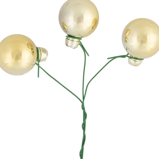 Best 6.75" Gold Shatterproof Ball Ornament Christmas Pick Sprays, Picks & Branches
