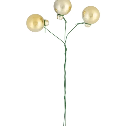 Best 6.75" Gold Shatterproof Ball Ornament Christmas Pick Sprays, Picks & Branches