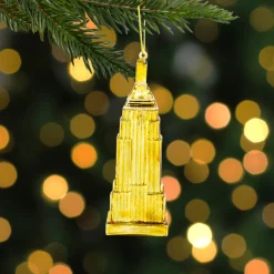 New 5" Gold Skyscraper Building Glass Christmas Ornament Novelty