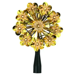 Outlet 5.5" Gold Snowflake Starburst Christmas Tree Topper - Clear Lights Snowflake