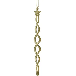 8.75" Gold Spiral Icicle With a Star Christmas Ornament Icicles|Snowflakes