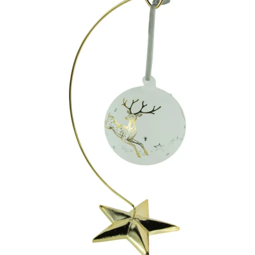 Best 12.50" Gold Star Christmas Ornament Holder Storage