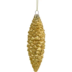 Hot 8" Gold With Glitter Accents Pine Cone Christmas Ornament Novelty