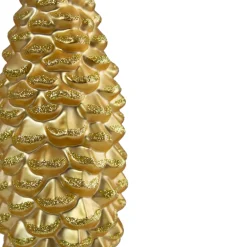 Hot 8" Gold With Glitter Accents Pine Cone Christmas Ornament Novelty