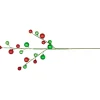 Discount 30" Green and Red Ball Ornament Christmas Spray Sprays, Picks & Branches