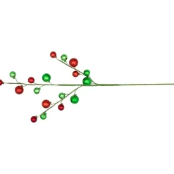 Discount 30" Green and Red Ball Ornament Christmas Spray Sprays, Picks & Branches