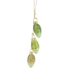 Online 7" Green and White Dangling Pinecone Christmas Glass Ornament Novelty