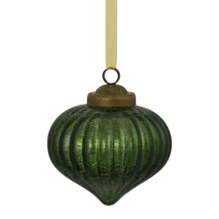 Sale 3" Green Crackle Glass Onion Christmas Ornament Finials|Pendants