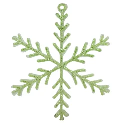 Sale 10.5" Green Glittered Snowflake Christmas Ornament Icicles|Snowflakes
