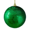 Sale 3" Green Sequin Shatterproof Ball Christmas Ornament Shatterproof Balls|Ball Ornaments