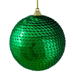Sale 3" Green Sequin Shatterproof Ball Christmas Ornament Shatterproof Balls|Ball Ornaments