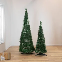 4' Green Tinsel Pop-Up Artificial Christmas Tree, Unlit Pop Up