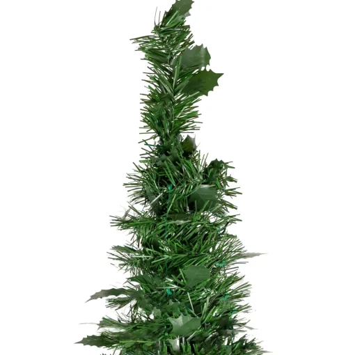 4' Green Tinsel Pop-Up Artificial Christmas Tree, Unlit Pop Up