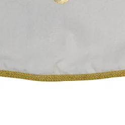 Best 48” Ivory White Merry and Bright Christmas Tree Skirt Cloth|Metal