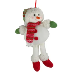 Online 13" Jolly Smiling Plush Snowman Hanging Christmas Ornament Snowmen