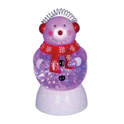 7.5" LED Lighted Color-Changing Snowman with Ear Muffs Snow Globe Christmas Figure Snow Globes
