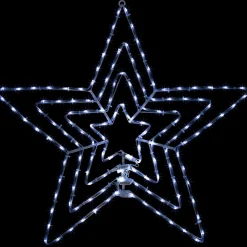 Best 24" LED Lighted Layered Stars 8 Function Christmas Window Silhouette Window