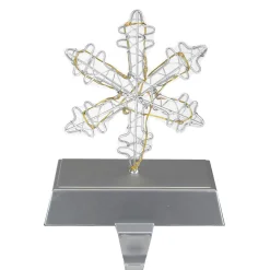 Best 7.5" LED Lighted Silver Wired Snowflake Christmas Stocking Holder Stocking Holders