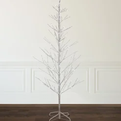 New 6' LED Lighted White Birch Christmas Twig Tree - Pure White Lights Twig & Birch
