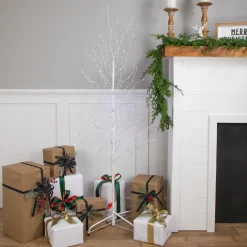 New 5' LED Lighted White Birch Christmas Twig Tree - Cool White Lights Twig & Birch