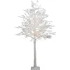 New 5' LED Lighted White Lace Artificial Christmas Tree - Warm White Lights Pre-Lit