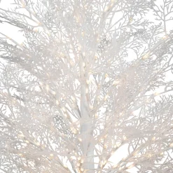 New 5' LED Lighted White Lace Artificial Christmas Tree - Warm White Lights Pre-Lit