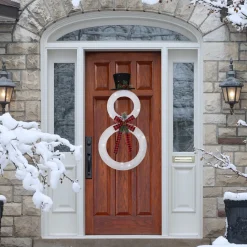 Best 48" LED Lighted Wreath Snowman Outdoor Christmas Decoration Snowmen