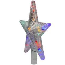 Clearance 9.5" Lighted Color Changing 5 Point Star Tree Topper - White and Blue LED Lights Stars