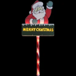 Best 28" Lighted Santa Claus 'Merry Christmas' Lawn Stake - Clear Lights Lawn Stakes