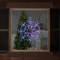 Best 23" Lighted Snowflake Window Silhouette Christmas Decoration Window