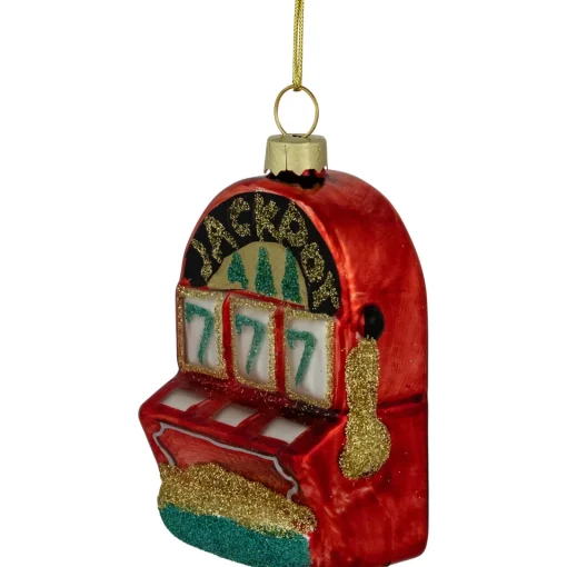 Clearance 3.25" Lucky 7's Jackpot Slots Glass Christmas Ornament Entertainment