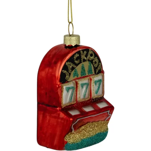 Clearance 3.25" Lucky 7's Jackpot Slots Glass Christmas Ornament Entertainment