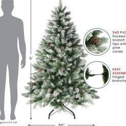 Best 6' Medium Flocked Angel Pine Artificial Christmas Tree - Unlit Unlit