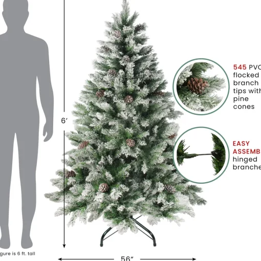 Best 6' Medium Flocked Angel Pine Artificial Christmas Tree - Unlit Unlit