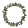 Best 12" Mini Frosted Pine Christmas Wreath with Pine Cones Frosted