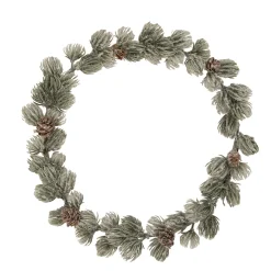 Best 12" Mini Frosted Pine Christmas Wreath with Pine Cones Frosted