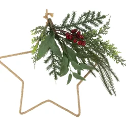 Online 11" Mixed Foliage and Berries Star Hanging Christmas Tree Ornament Symbols
