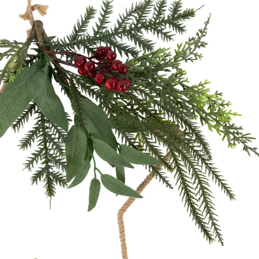 Online 11" Mixed Foliage and Berries Star Hanging Christmas Tree Ornament Symbols