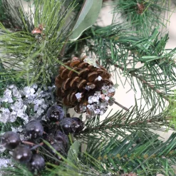 Hot 24" Mixed Pine with Blueberries Pine Cones and Ice Twigs Artificial Christmas Wreath - Unlit Unlit